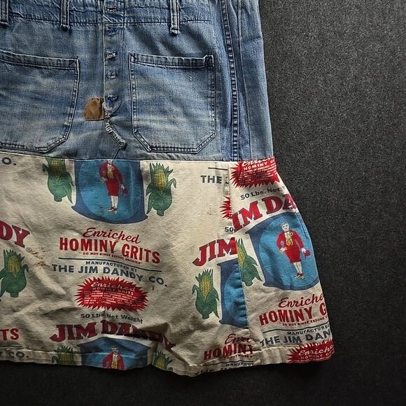 Big Mac Pieced Denim Jumper Bib Overall Dress - Picture 6 of 12